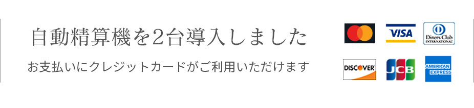 お支払いにクレジットカードがご利用いただけます